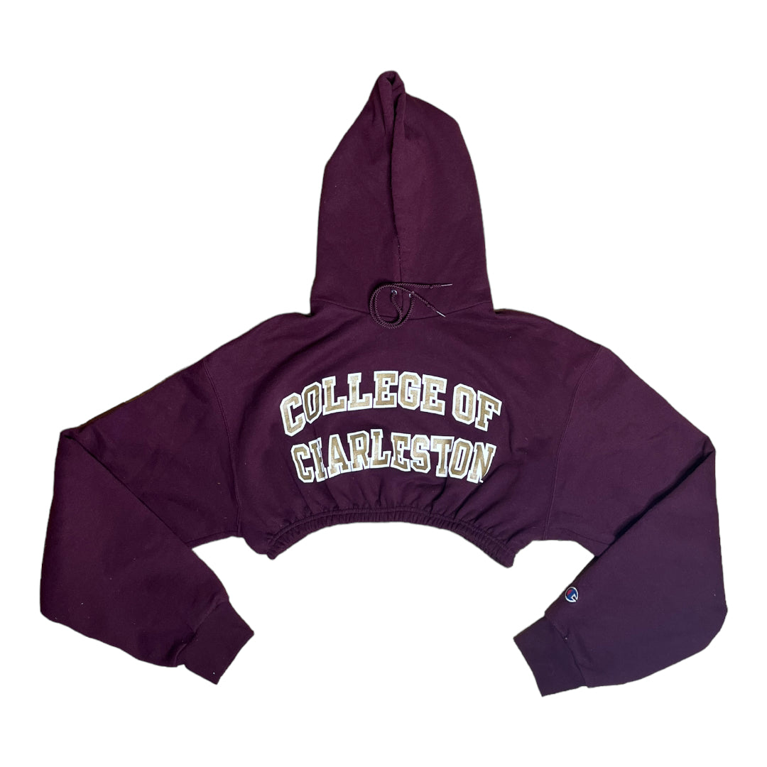 College of Charleston Reworked Crop Hoodie Sweatshirt