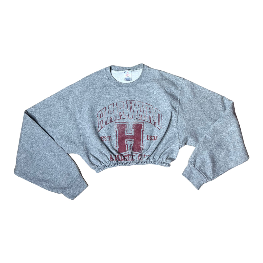 Harvard University Reworked Crop Crewneck