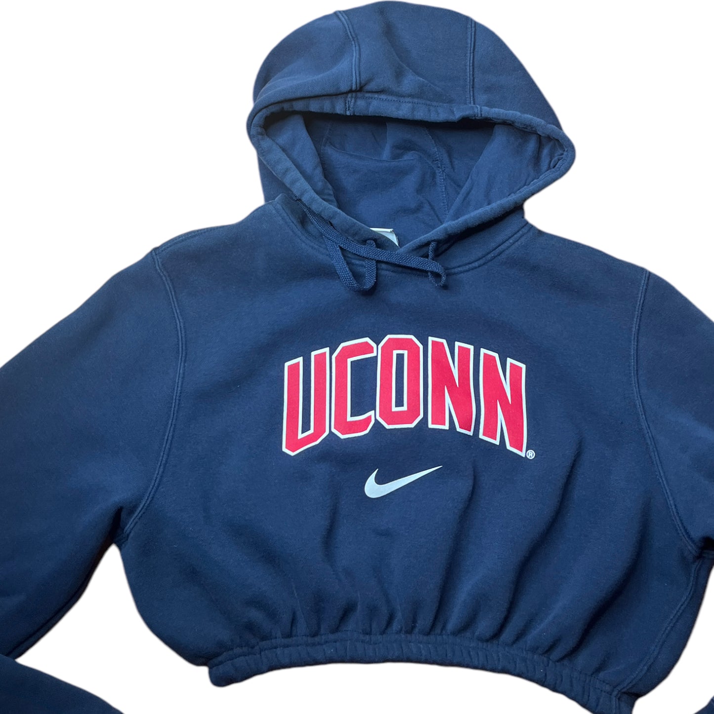 Uconn Reworked Crop Hoodie Sweatshirt