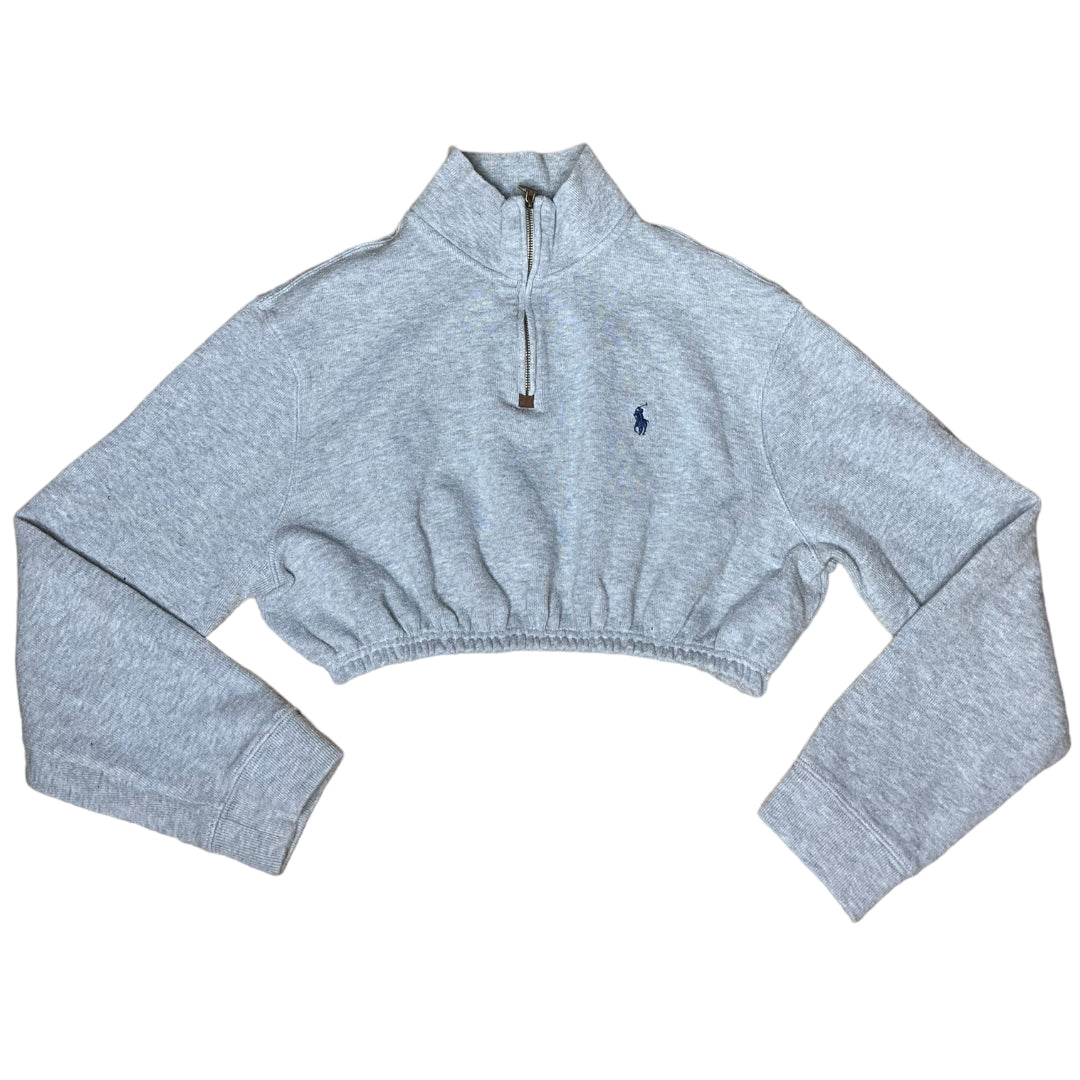 Ralph Lauren Polo Reworked Crop Quarter Zip Sweater