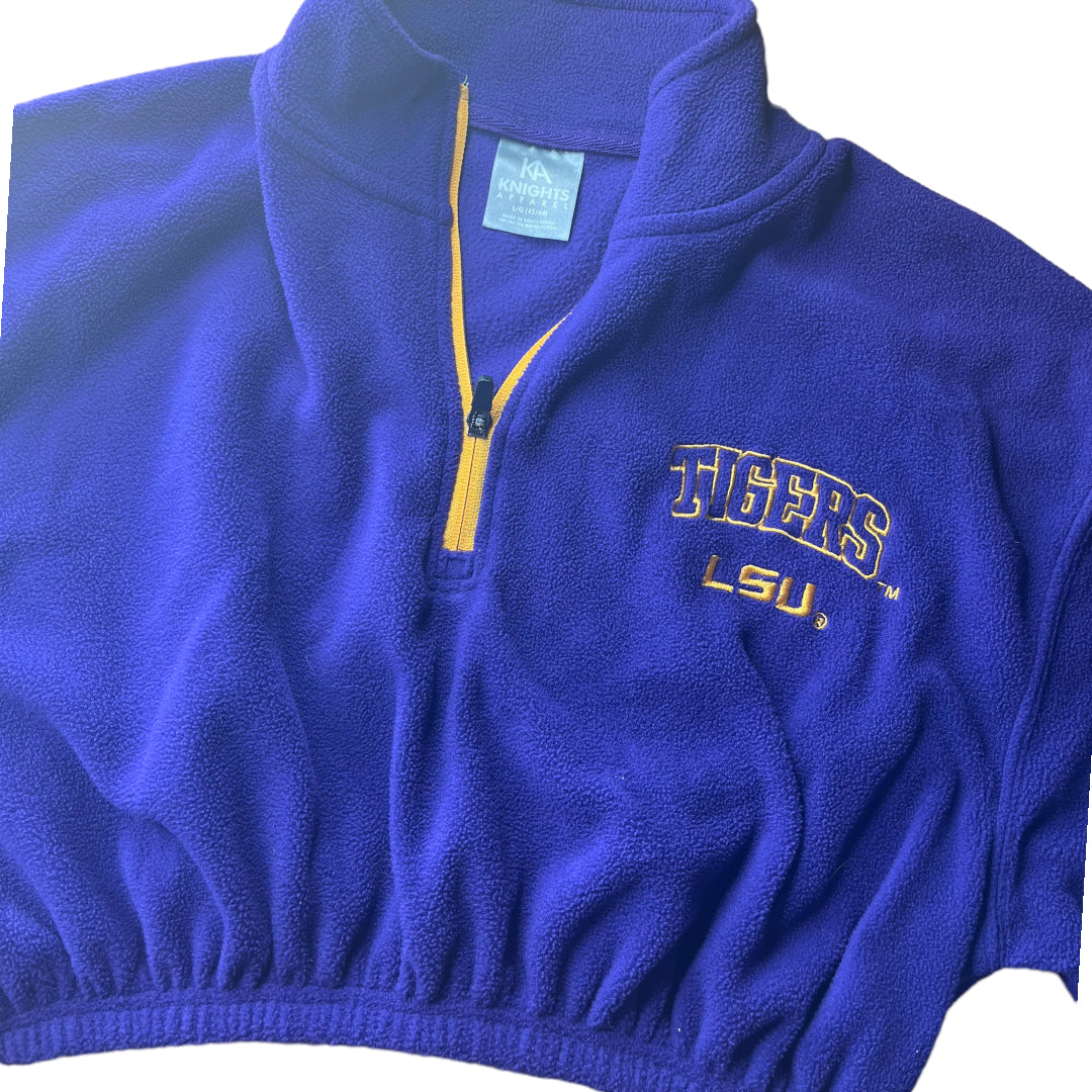 LSU Tigers Reworked Crop Fleece Sweatshirt