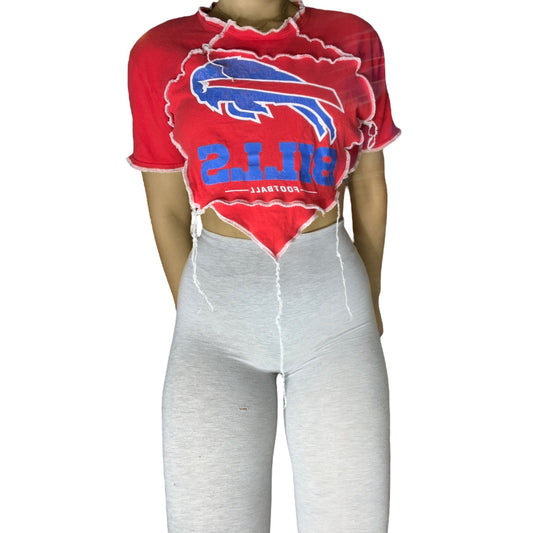 Buffalo Bills Reworked Contrast Stitch Crop Top