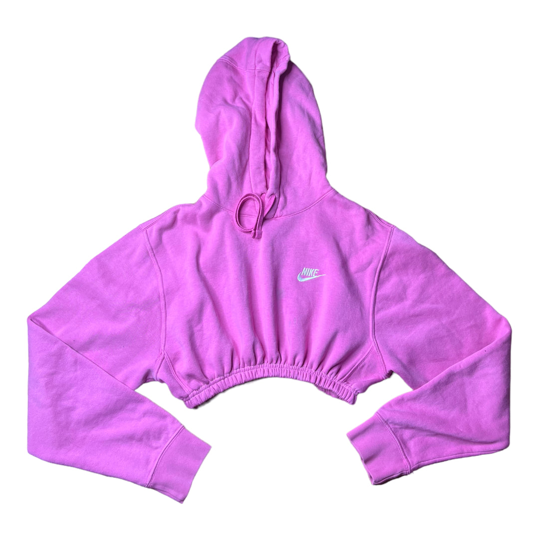 Nike Pink Reworked Crop Hoodie