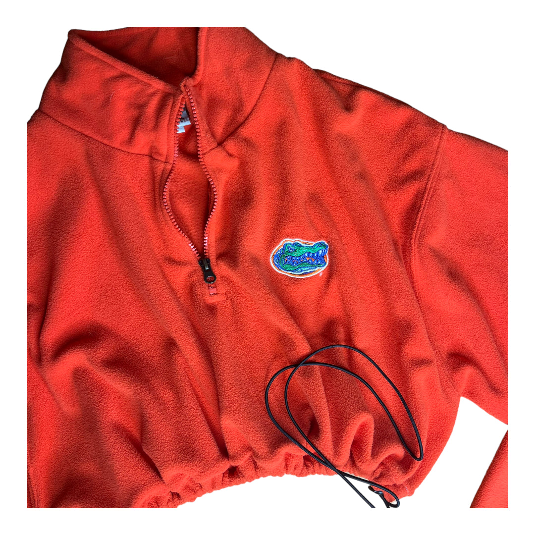 University of Florida Reworked Crop Drawstring Fleece Saeatshirt