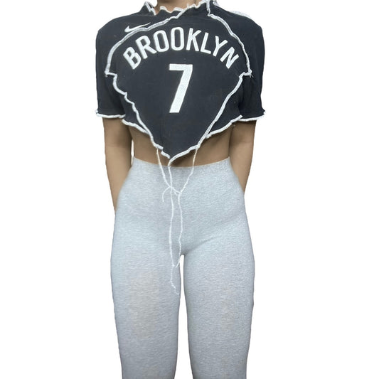 Brooklyn Nets Reworked Custom Crop V Neck