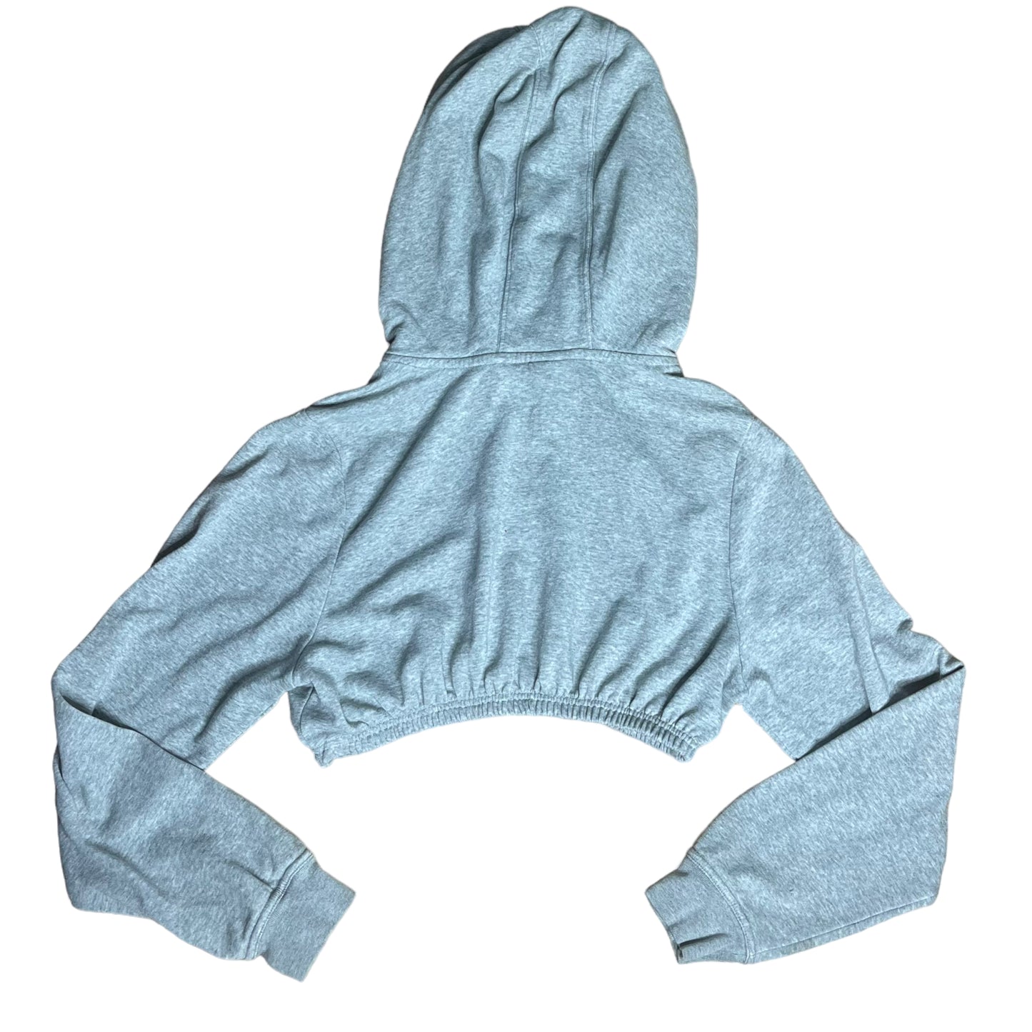 Nike Grey Reworked Crop Hoodie Sweatshirt