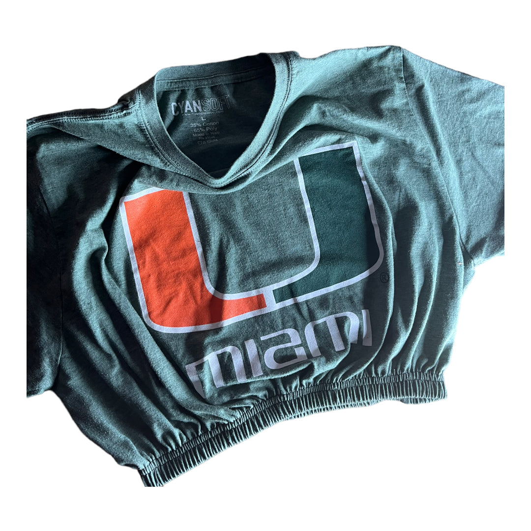 University of Miami Reworked Crop Top