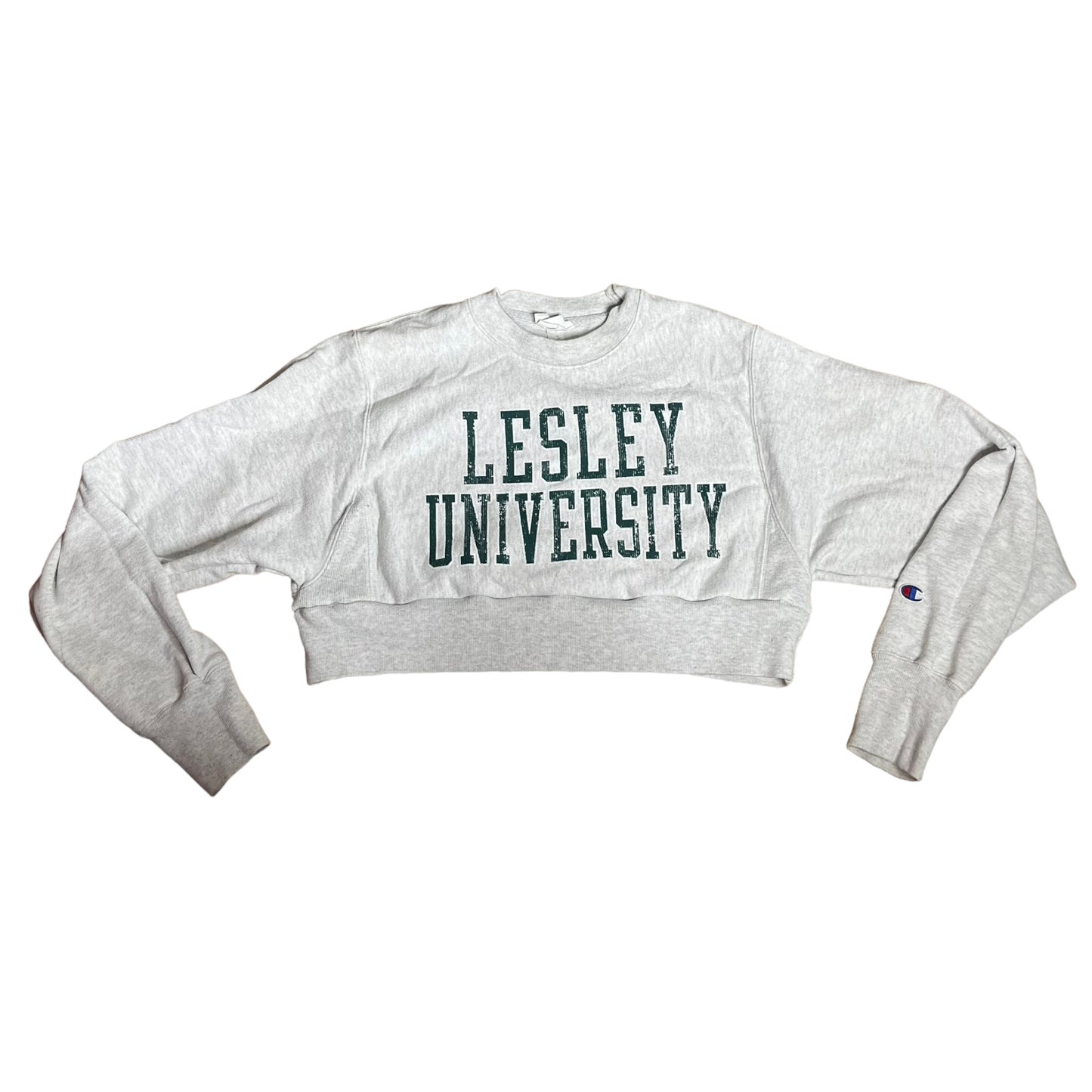 Lesley University Reworked Crop Crewneck Sweatshirt