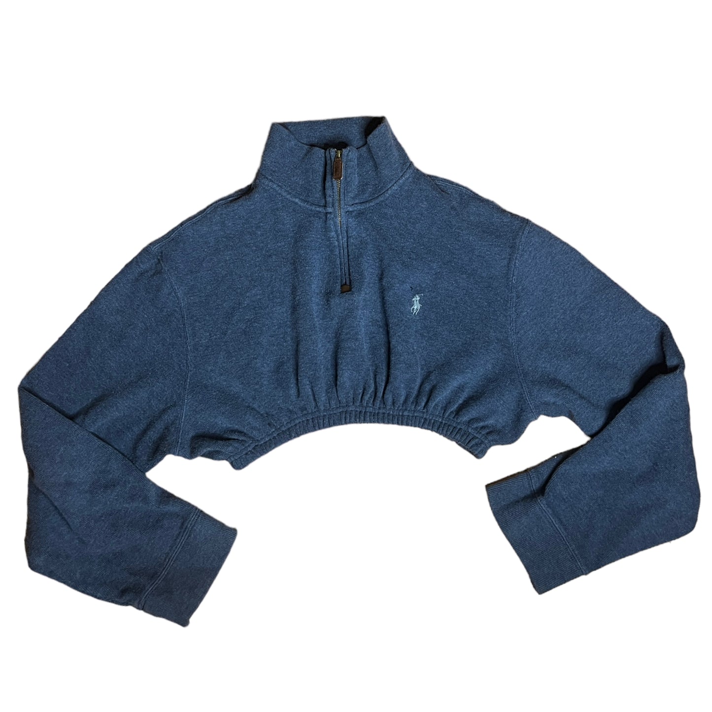 Ralph Lauren Polo Reworked Blue Crop Sweater