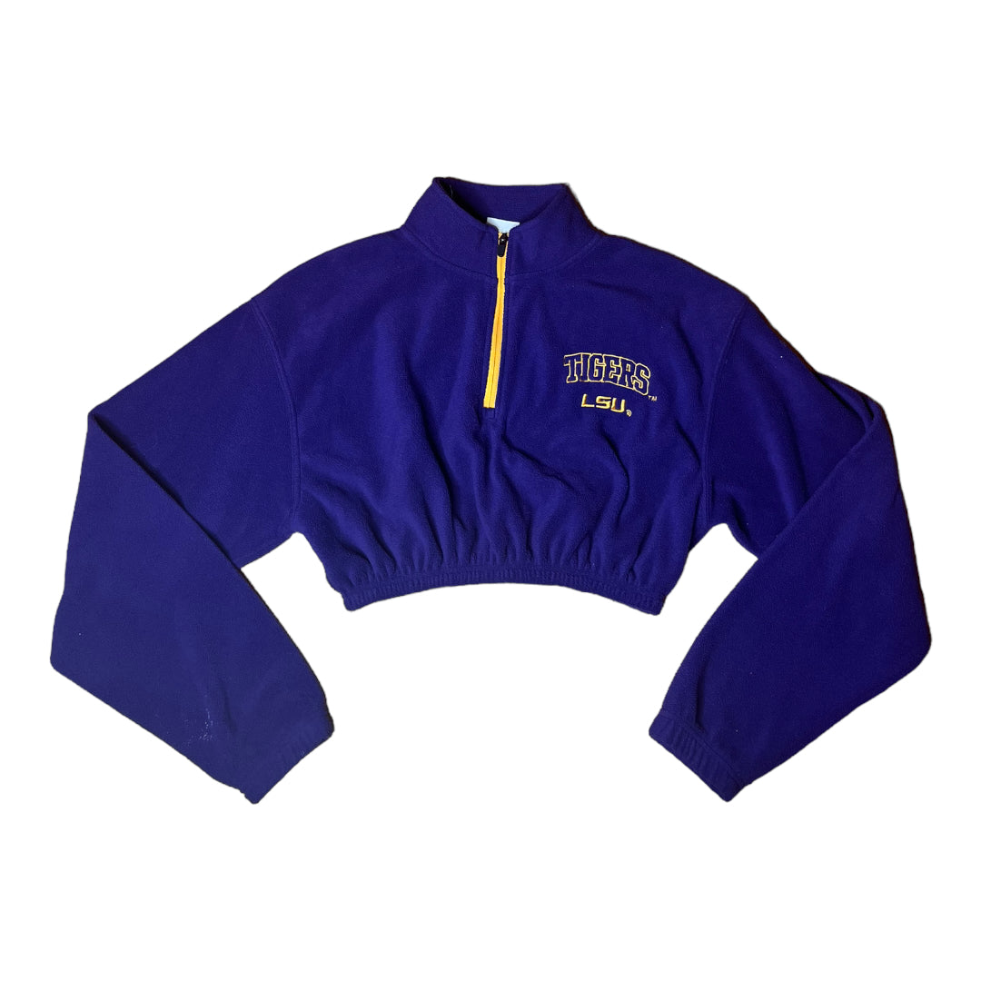 LSU Tigers Reworked Crop Fleece Sweatshirt