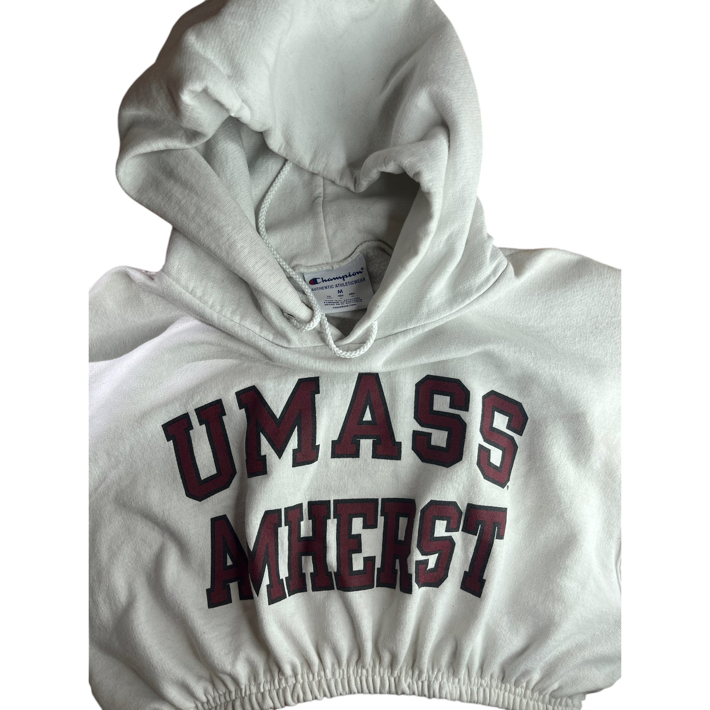 Umass Amherst Reworked Crop Hoodie Sweatshirt