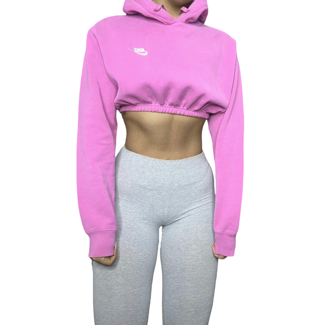 Nike Reworked Custom Pink Crop Hoodie