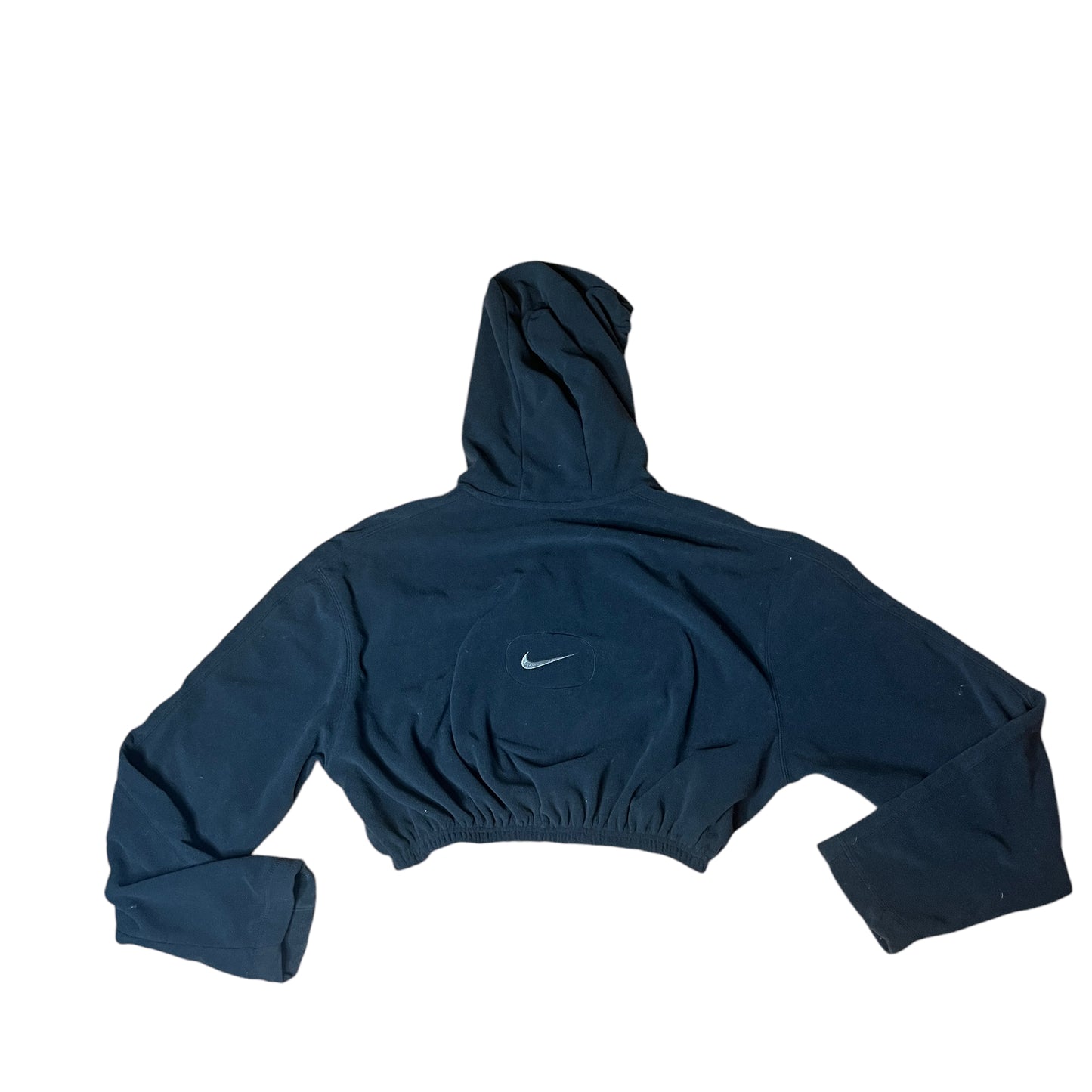 Nike Reworked Custom Crop Fleece  90s Sports Hoodie Sweatshirt