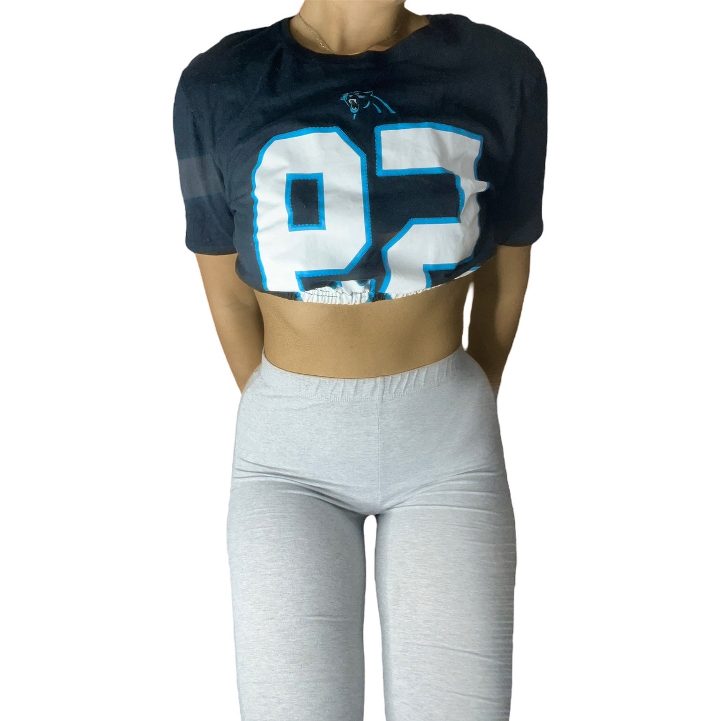 Carolina Panthers Reworked Crop Top