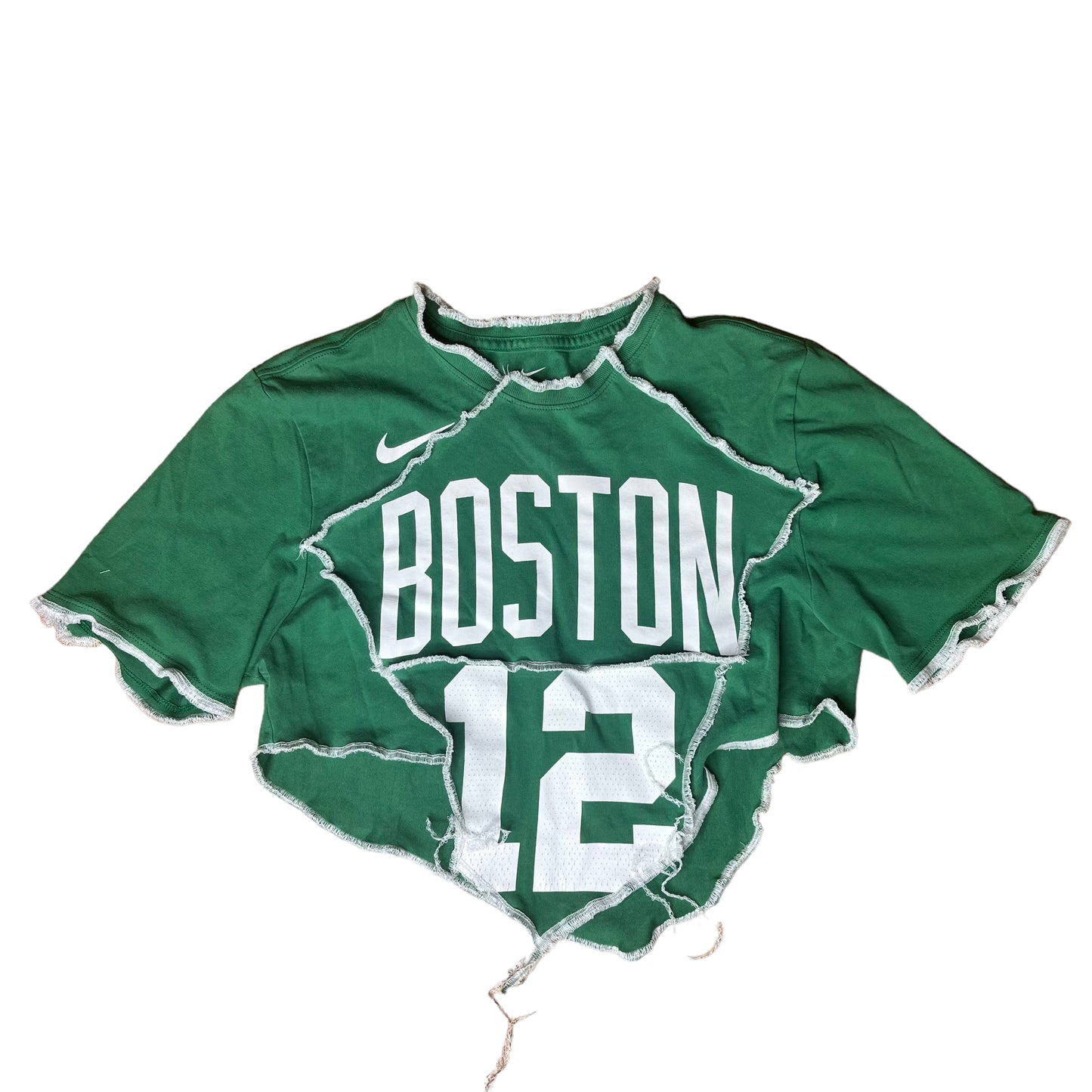 Boston Celtics Reworked Contrast Stitch Crop Top