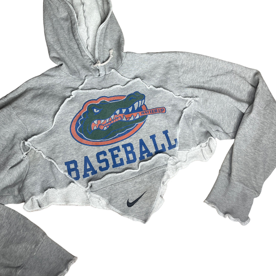 University of Florida Gators Reworked Patchwork V Cut Crop Hoodie