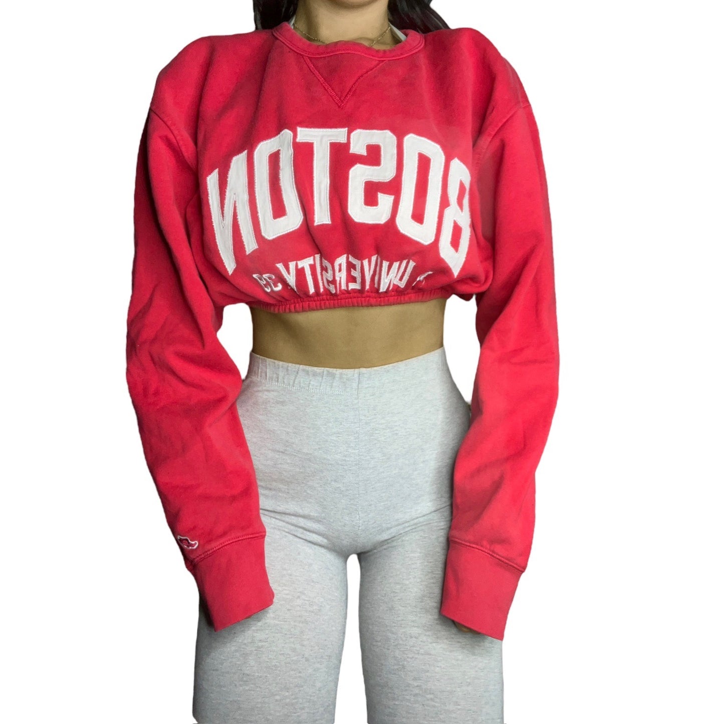 Boston University Reworked Crop Crewneck Sweatshirt