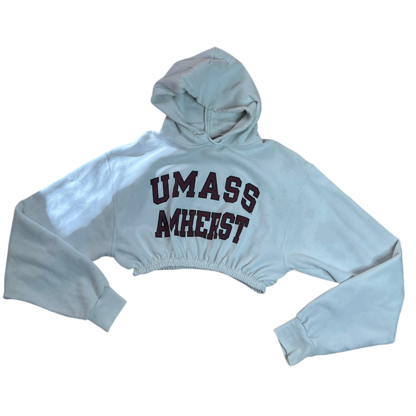 Umass Amherst Reworked Crop Hoodie Sweatshirt