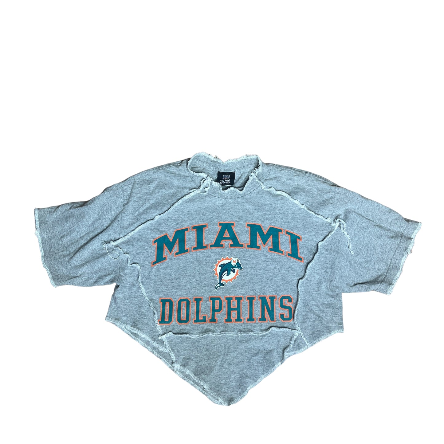 Miami Dolphins Reworked Contrast Stitch Crop Top