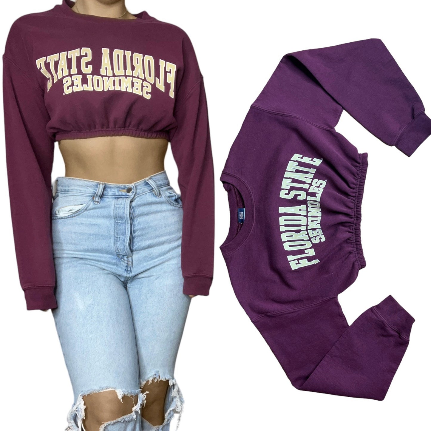 FSU Reworked Crop Crewneck