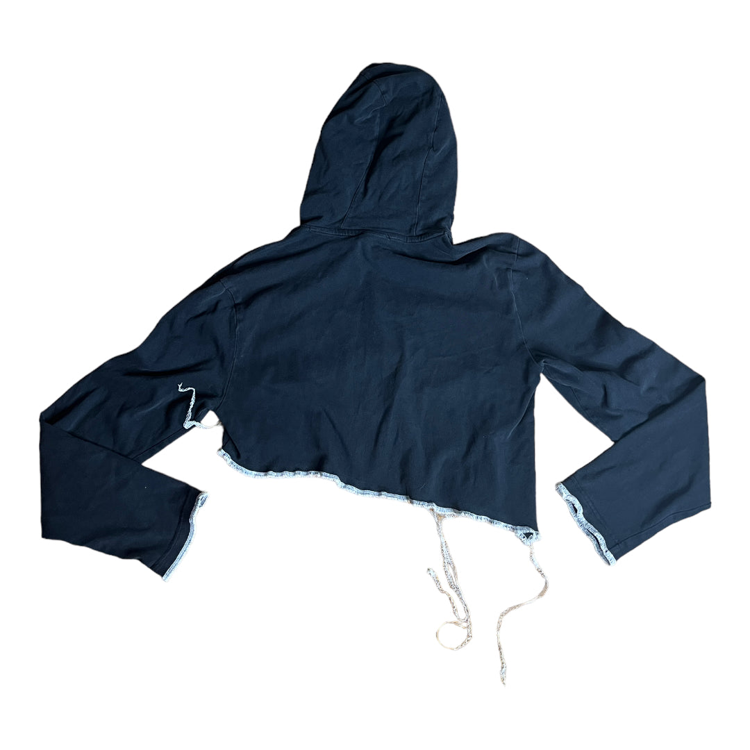 Nike Reworked Crop Contrast Stitch Asymmetrical Hoodie