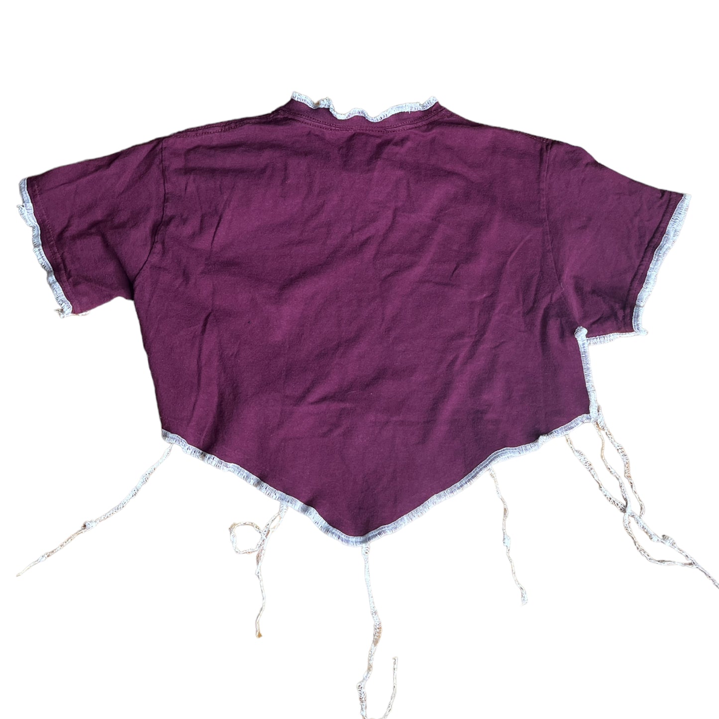 Boston College Reworked Contrast Stitch V Cut Crop Top