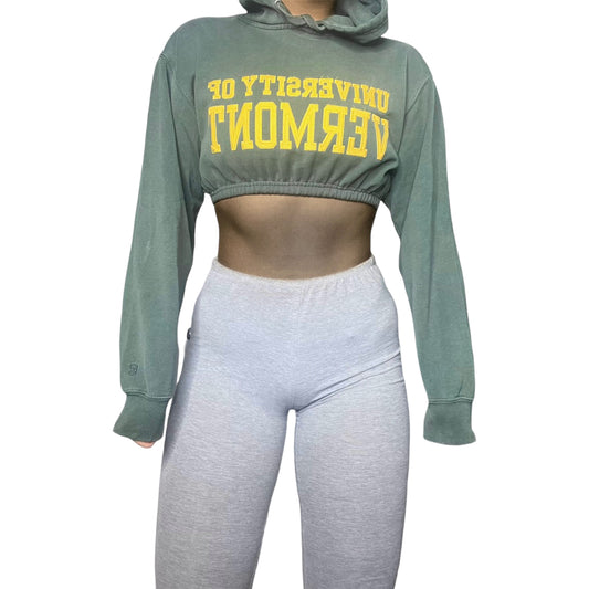 The University of Vermont Reworked Crop Hoodie Sweatshirt