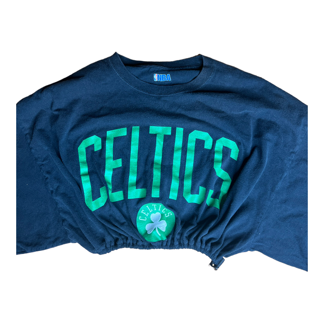 Boston Celtics Reworked Drawstring Crop Top