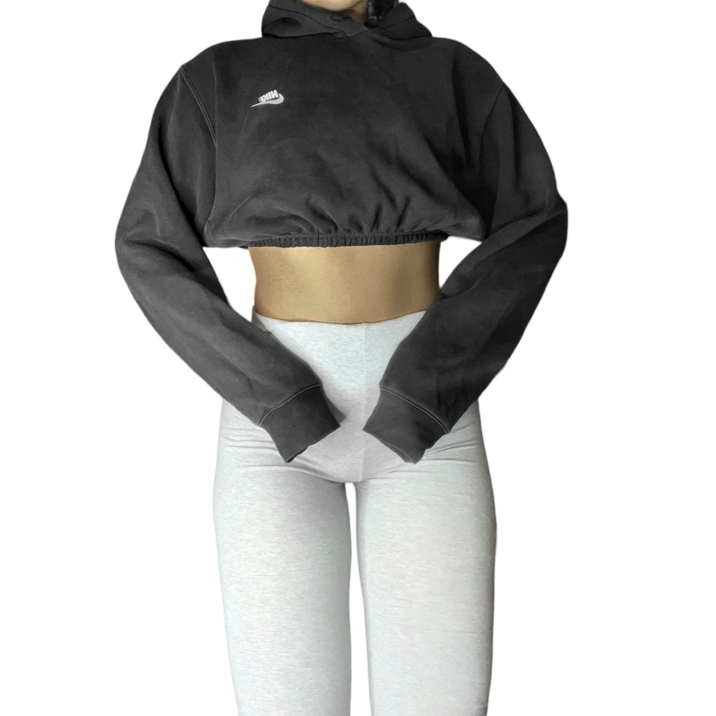 Nike Reworked Black Crop Hoodie