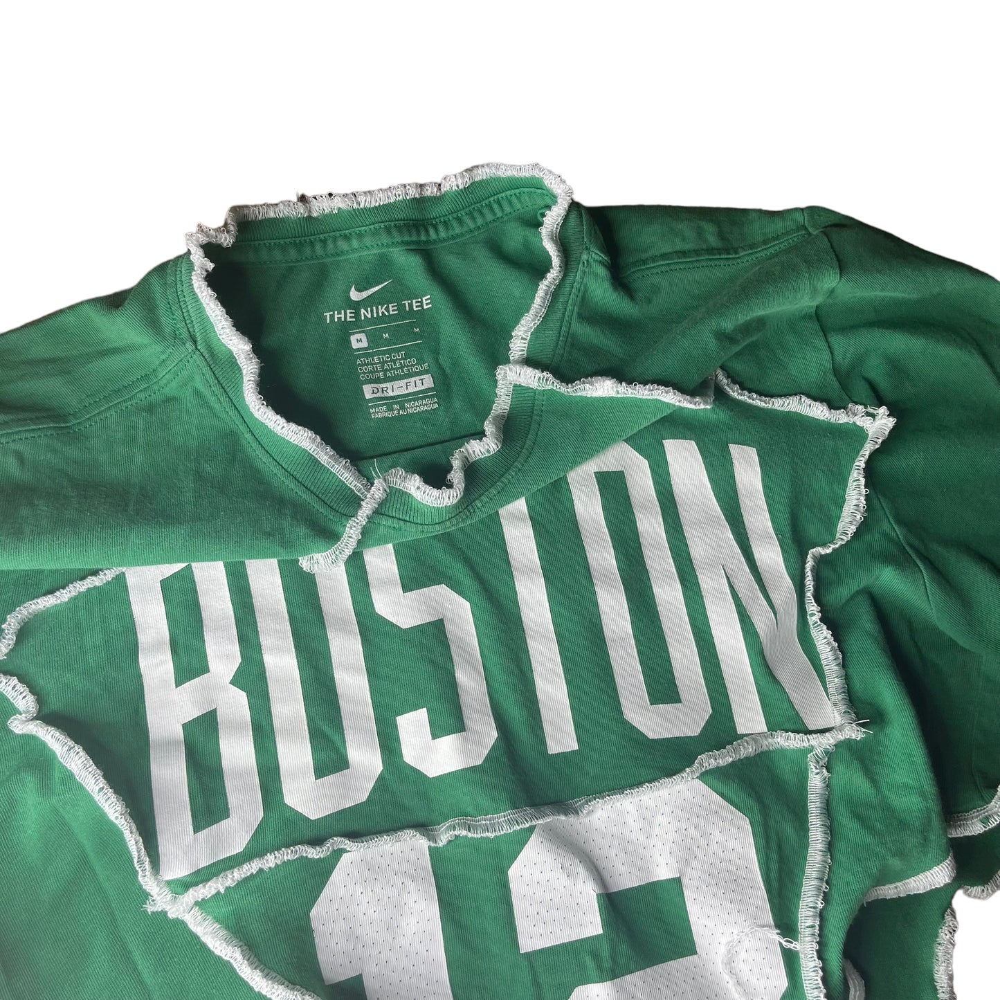 Boston Celtics Reworked Contrast Stitch Crop Top