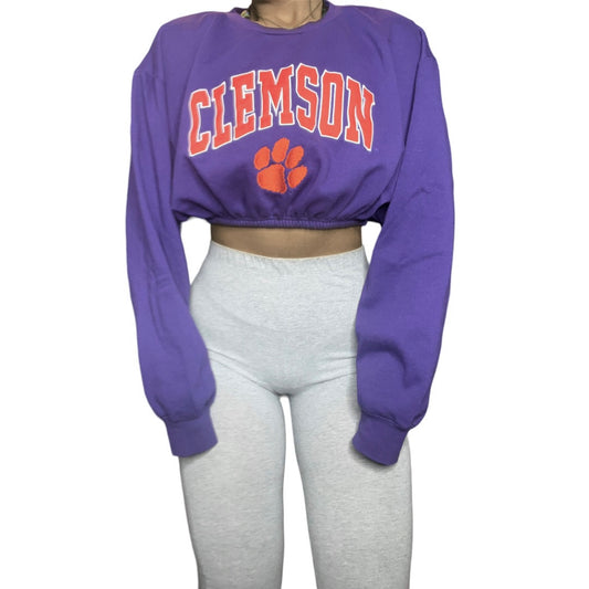 Clemson University Reworked Crop Crewneck