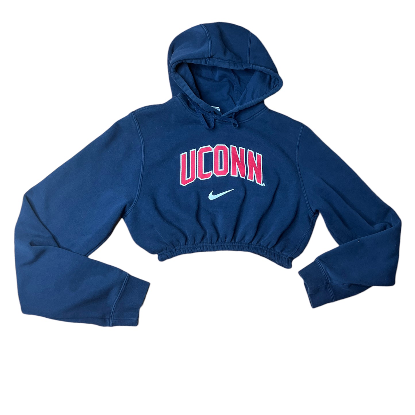 Uconn Reworked Crop Hoodie Sweatshirt