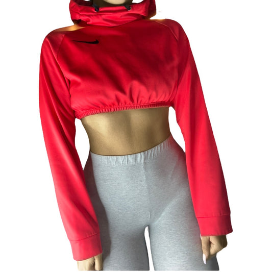 Nike Reworked Red Crop Hoodie