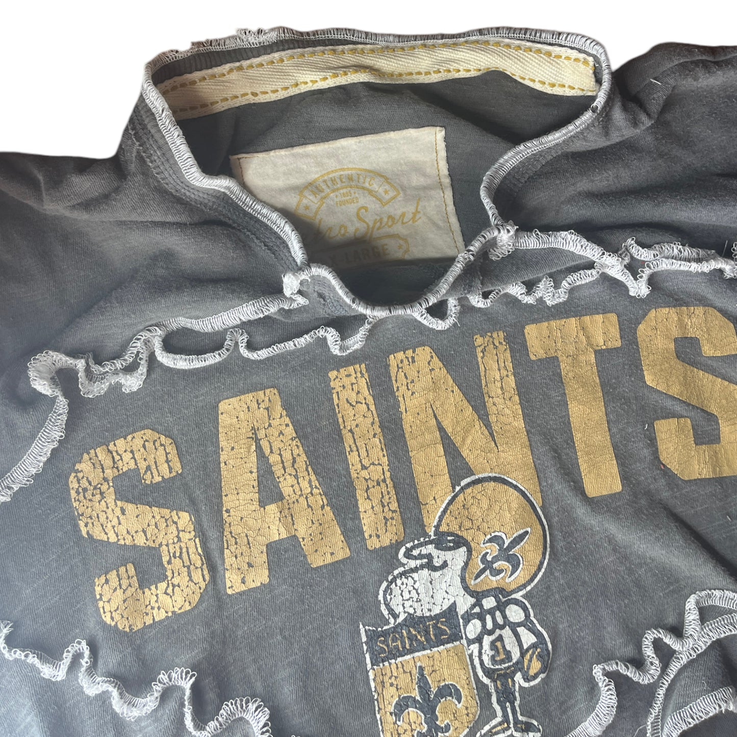 New Orleans Saints Reworked Contrast Stitch Crop Top