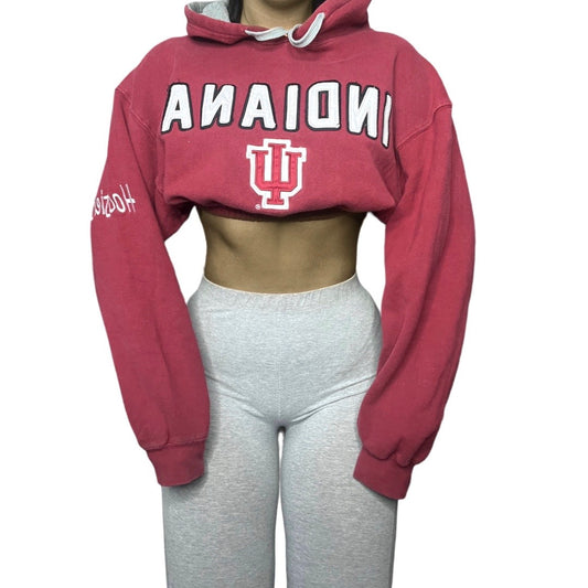 Indiana University Reworked Crop Hoodie