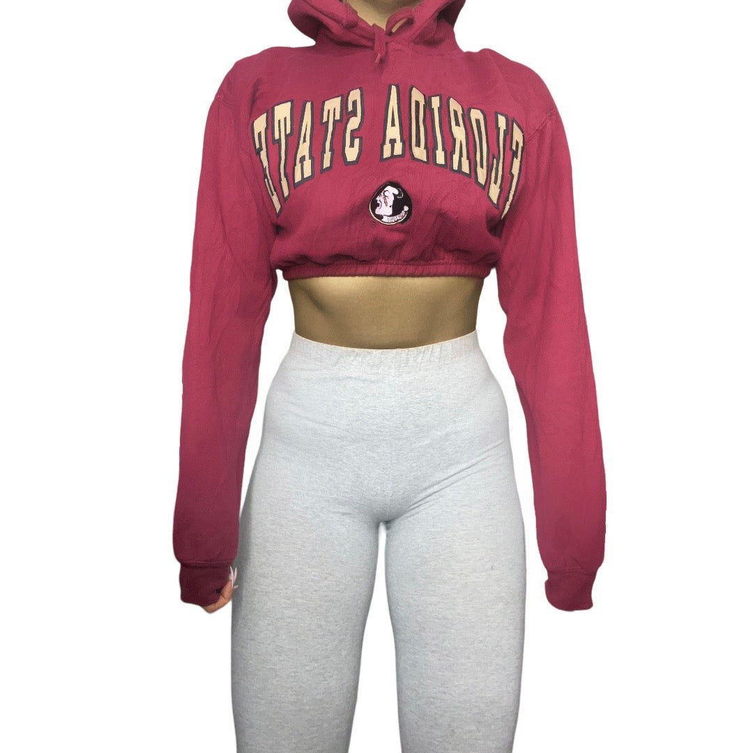 Vintage Florida State University Reworked Crop Hoodie