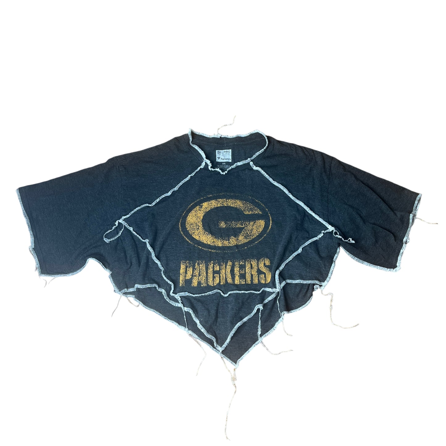 Green Bay Packers Reworked Contrast Stitch Crop Top