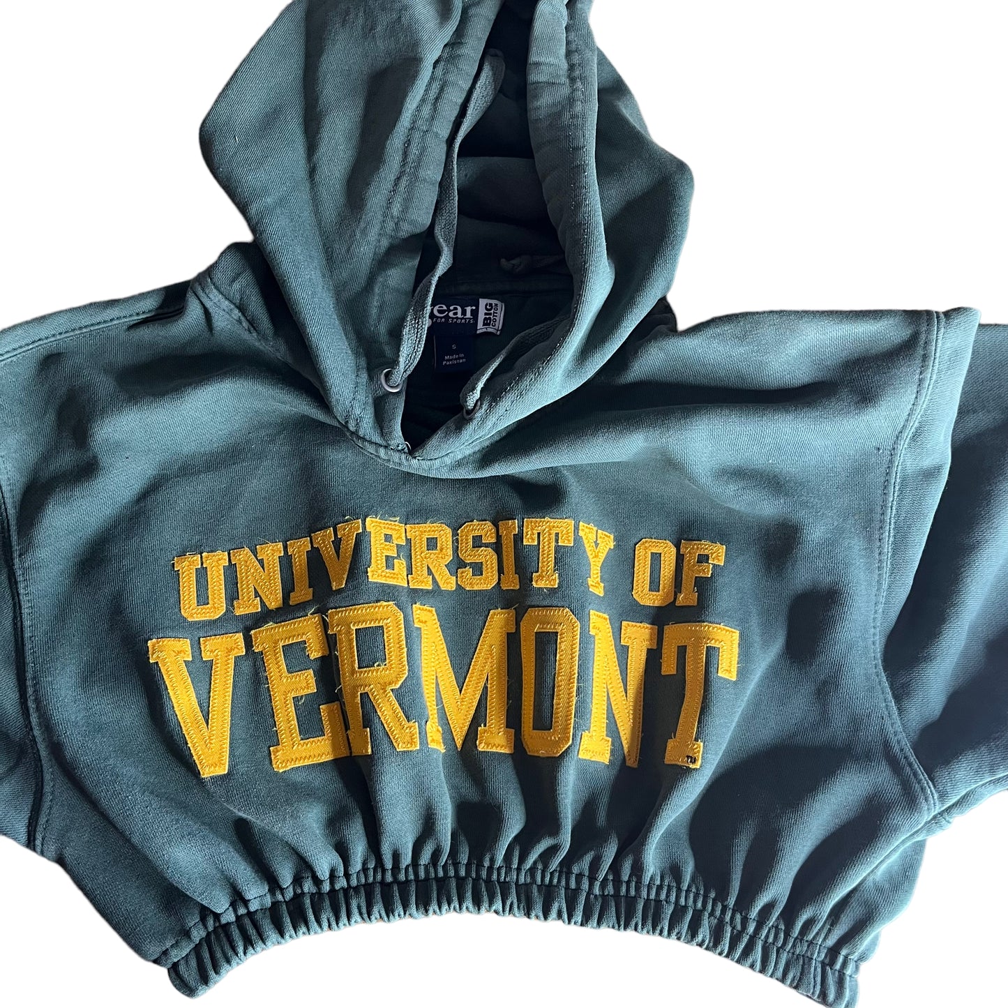 The University of Vermont Reworked Crop Hoodie Sweatshirt