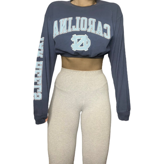 University of North Carolina Reworked Long Sleeve Crop Top