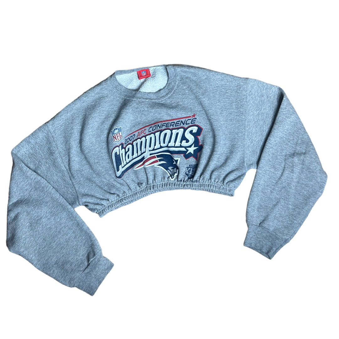 New England Patriots Reworked Championship Crop Crewneck