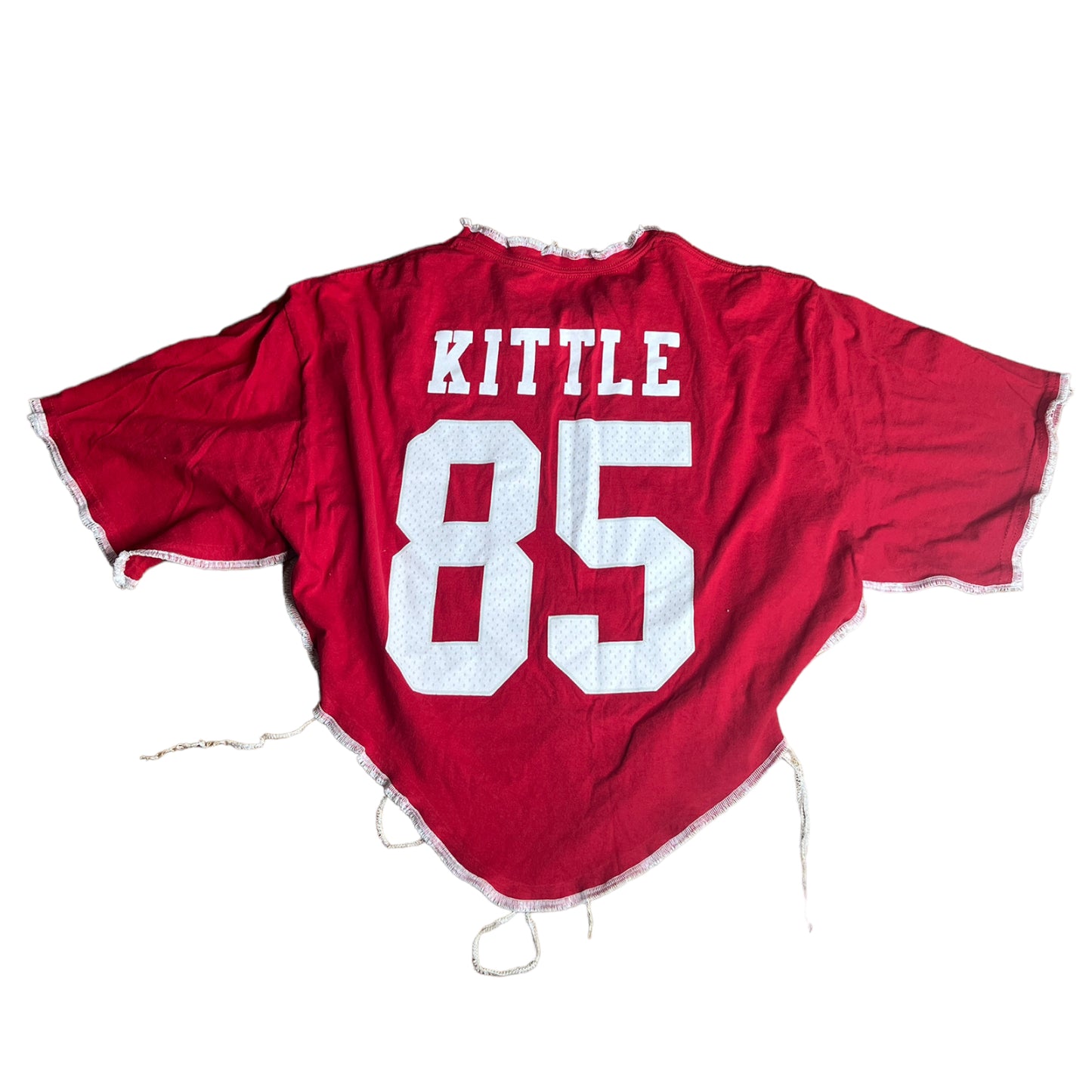 San Fransisco 49ers Reworked Contrast Stitch V Cut Crop Top