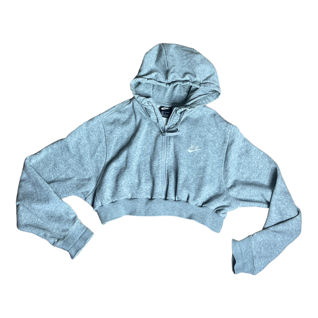 Nike Reworked Grey Crop Zip zip Hoodie