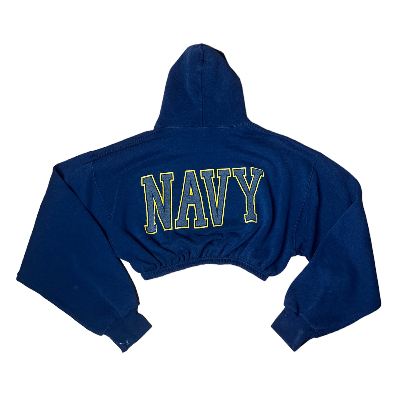 Vintage U.S Navy Reworked Crop Hoodie Sweatshirt