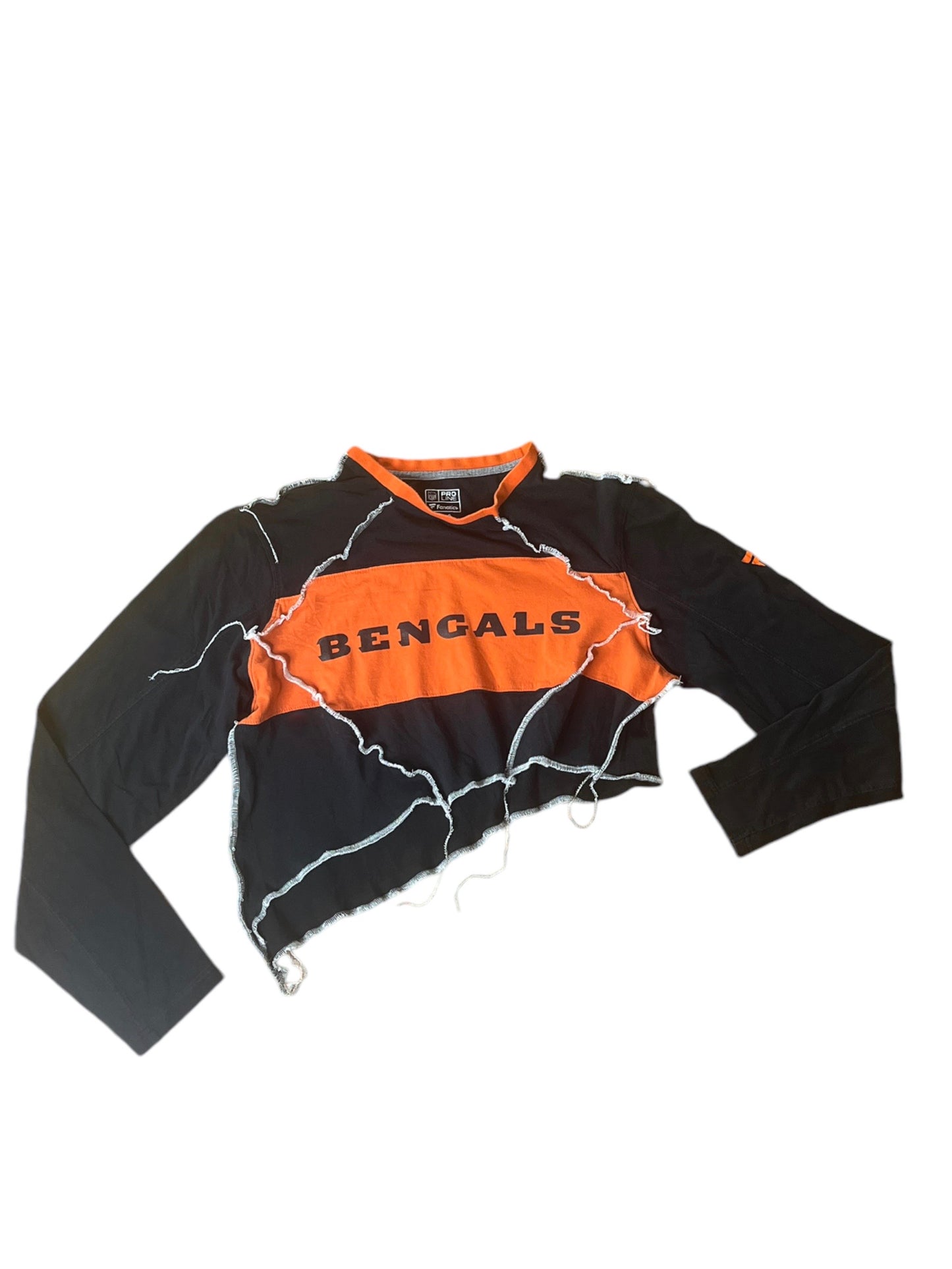 Cincinnati Bengals Reworked Contrast Asymmetrical Top