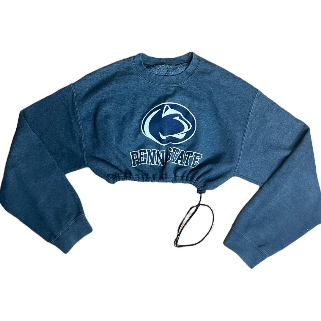 Penn State University Reworked Drawstring Pull Waist Crop Crewneck