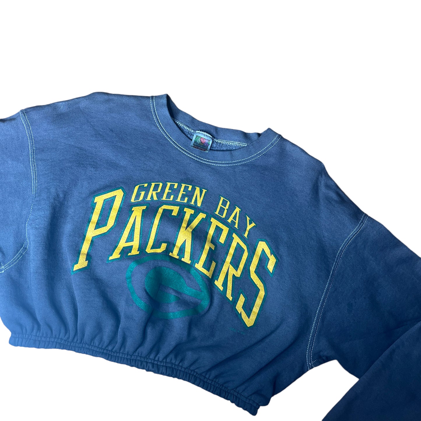 Green Bay Packers Vintage Reworked Custom Cropped Crewneck Sweatshirt