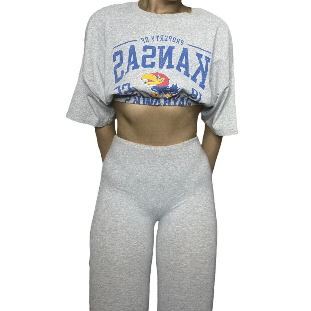 University of Kansas Reworked Crop Top