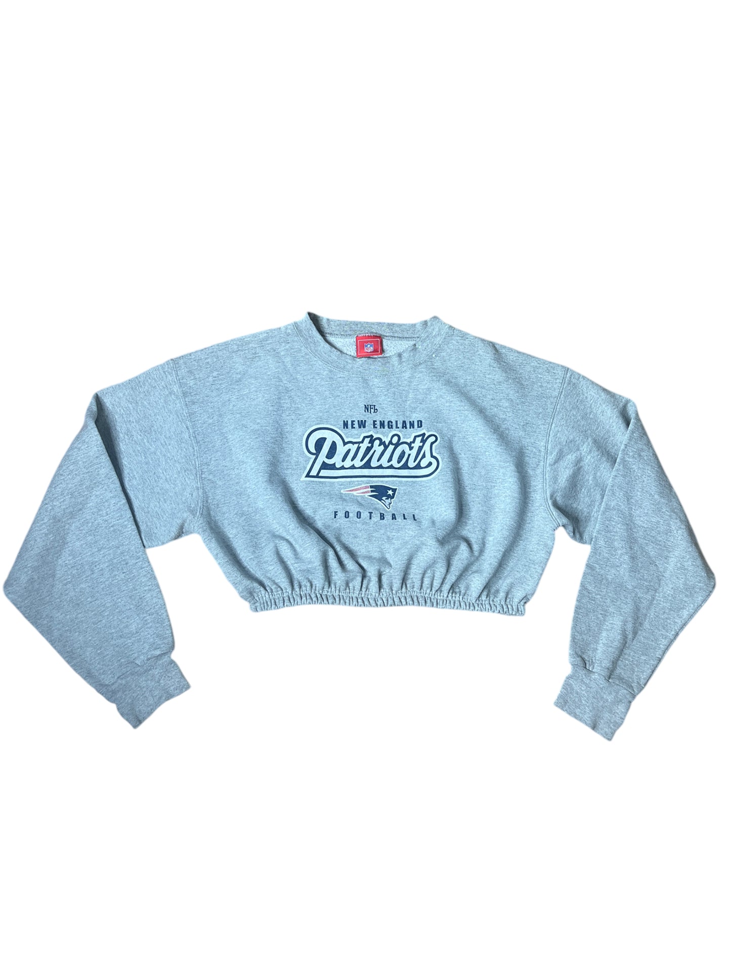 New England Patriots Reworked Cropped Crewneck Sweatshirt