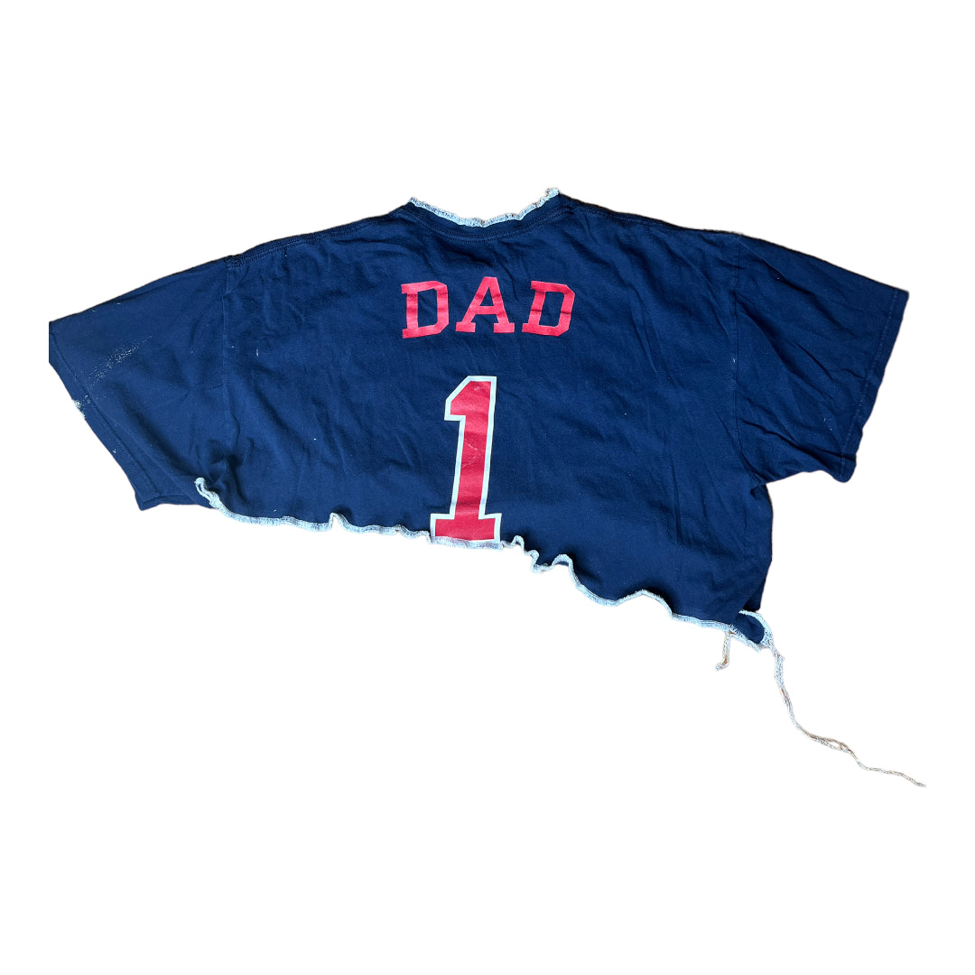 Boston Red Sox Reworked Contrast Stitch Asymmetrical Crop Top