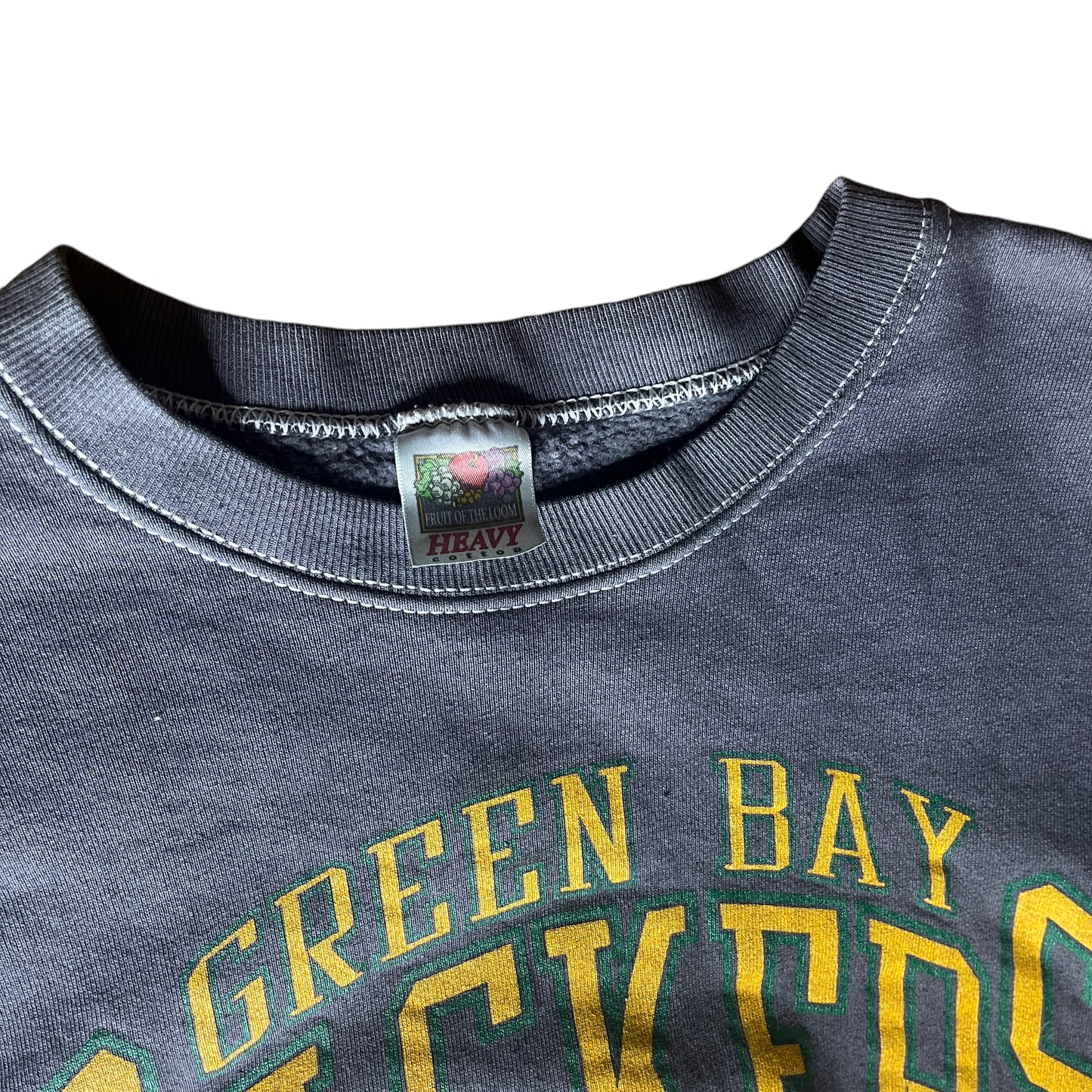 Green Bay Packers Vintage Reworked Custom Cropped Crewneck Sweatshirt